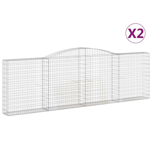 Cestas De Gaviones 2 Uds Forma De Arco Hierro 400x30x120/140cm_0
