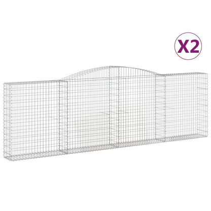 Cestas De Gaviones 2 Uds Forma De Arco Hierro 400x30x120/140cm_0