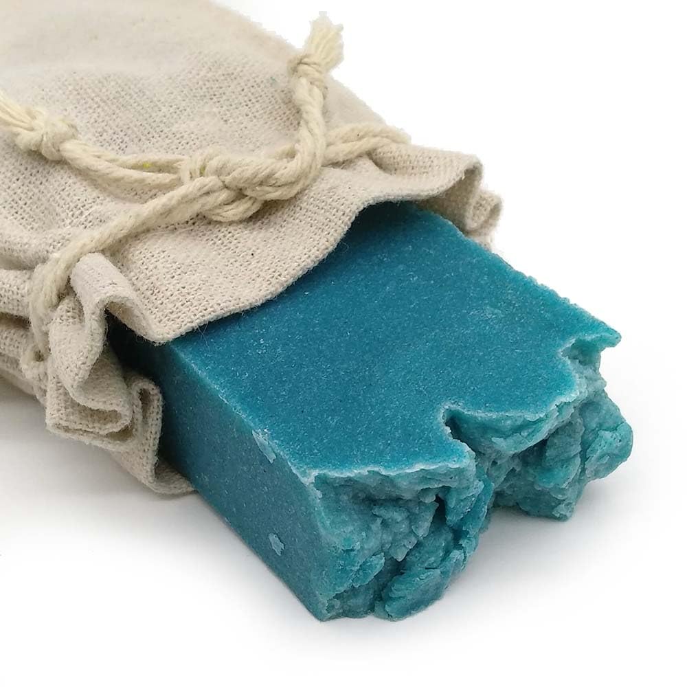 Jabón Natural Piedra Pómez 90g En Bolsa Regalo De Yute. Elimina Durezas, Deja Piel Suave - Pies, Manos, Rodillas Y Codos_0
