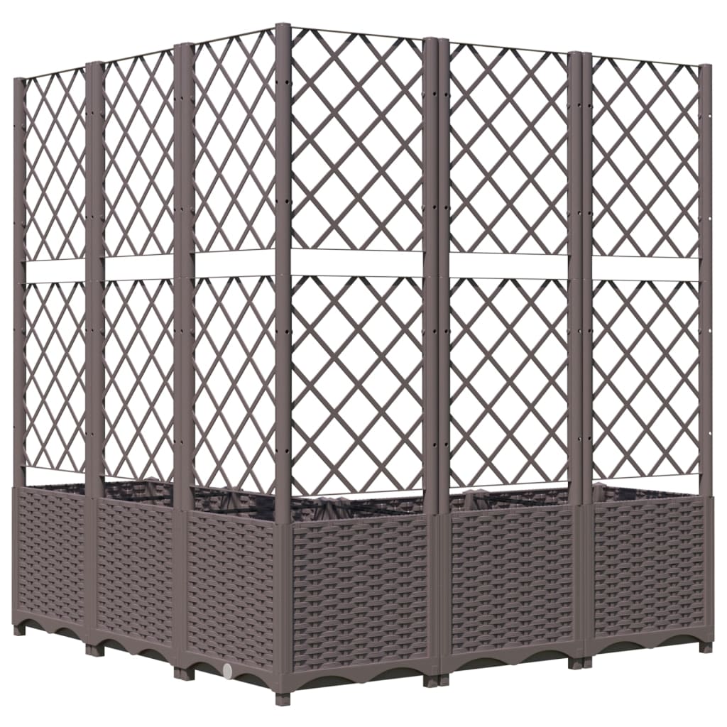 Jardinera Con Enrejado Pp Marrón 120x120x136 Cm_2