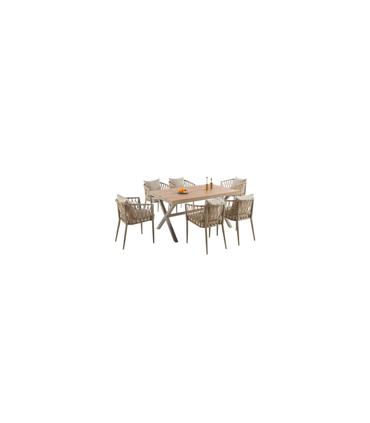 Pack De 4 Sillones Con Cojines Rodas Acabado Arena, 76cm(alto) 50cm(ancho) 60cm(fondo)_5