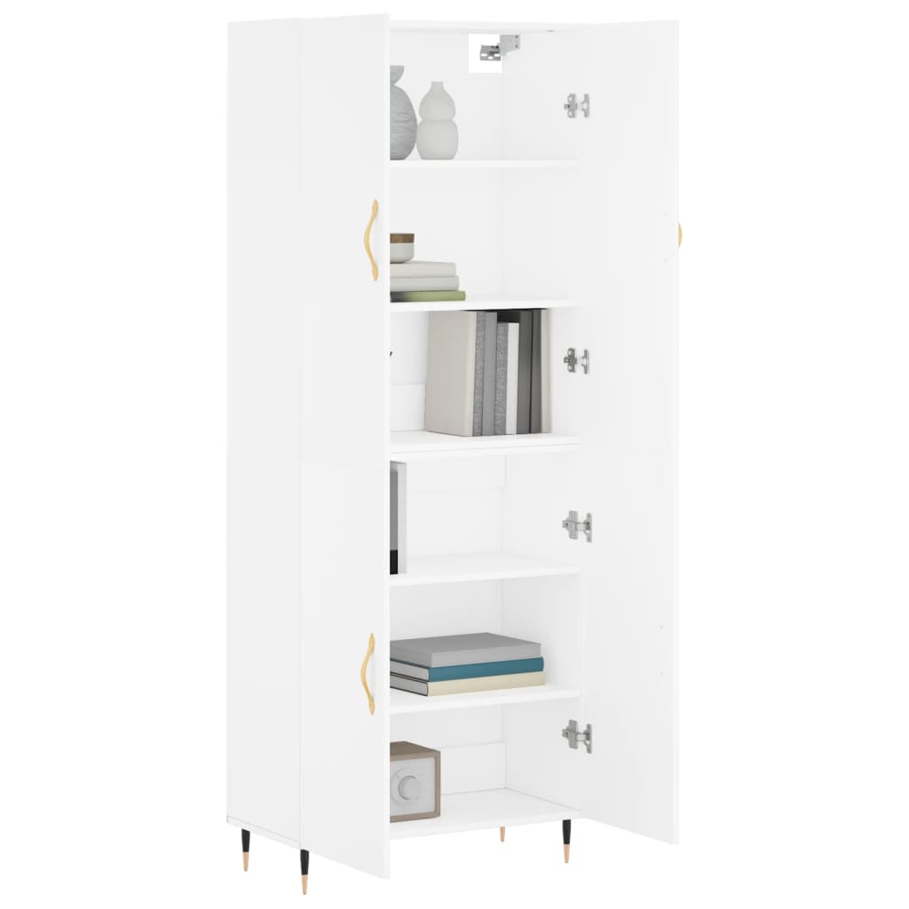 Aparador Alto Madera Contrachapada Blanco 69,5x34x180 Cm_2