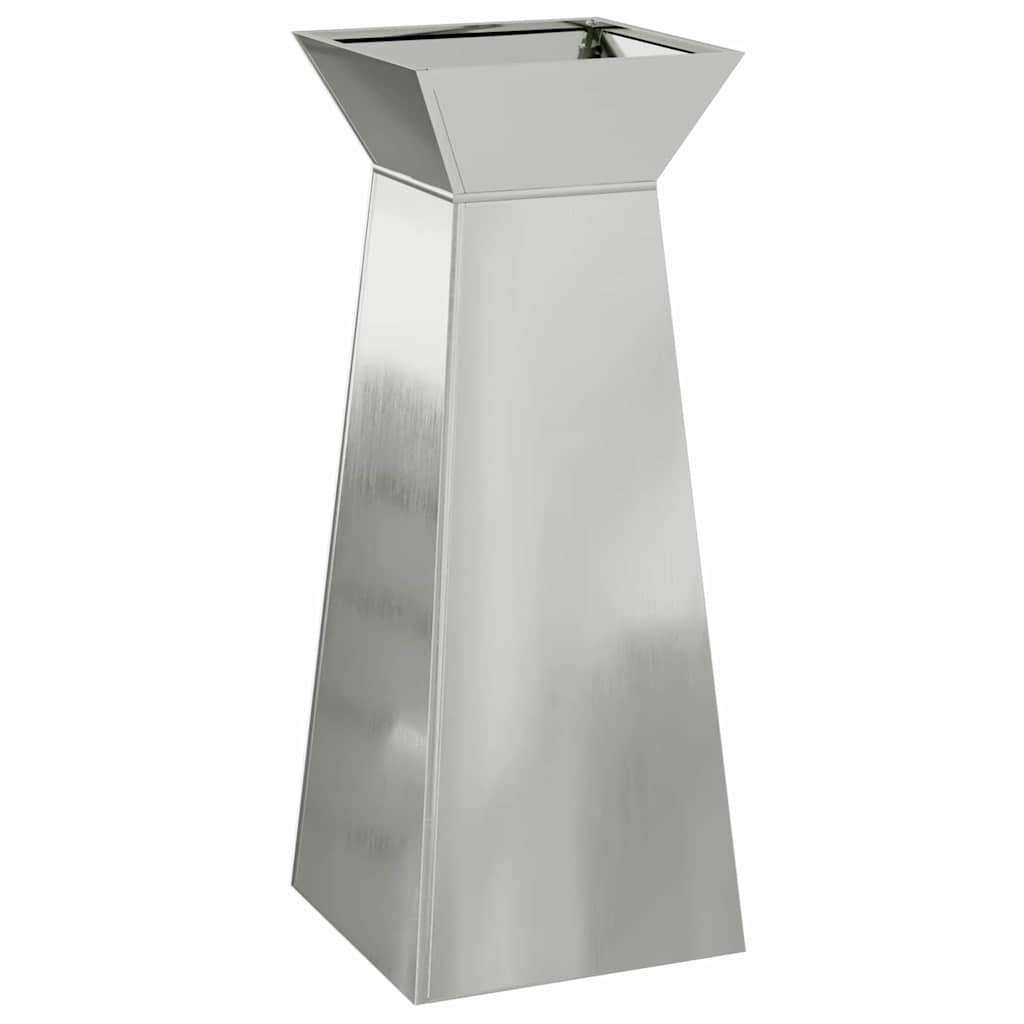 Maceta Pilar 2 Uds. Plateado 40 X 40 X 100 Cm Acero Galvanizado_4
