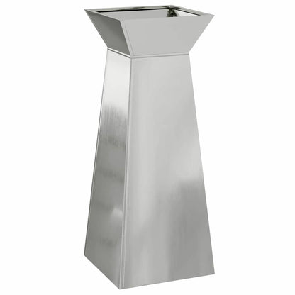 Maceta Pilar 2 Uds. Plateado 40 X 40 X 100 Cm Acero Galvanizado_4
