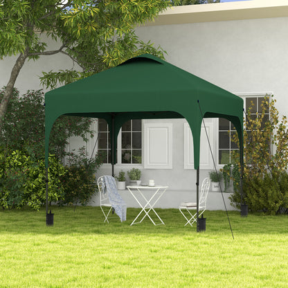 Outsunny Cenador Plegable Jardín 2,5x2,5x2,68 M Uv 50+ Altura Ajustable Verde_1
