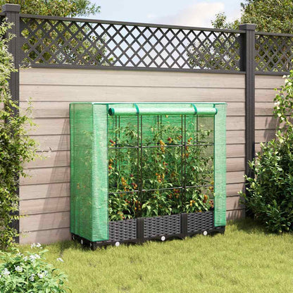 Jardinera Elevada Con Cubierta De Invernadero Aspecto Ratán 120x40x123 Cm_2