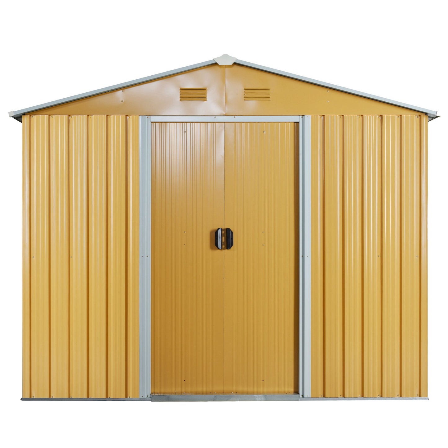 Outsunny Caseta De Jardín 3,6m² 236x174x190cm Con Puertas Correderas 4 Ventanas_0