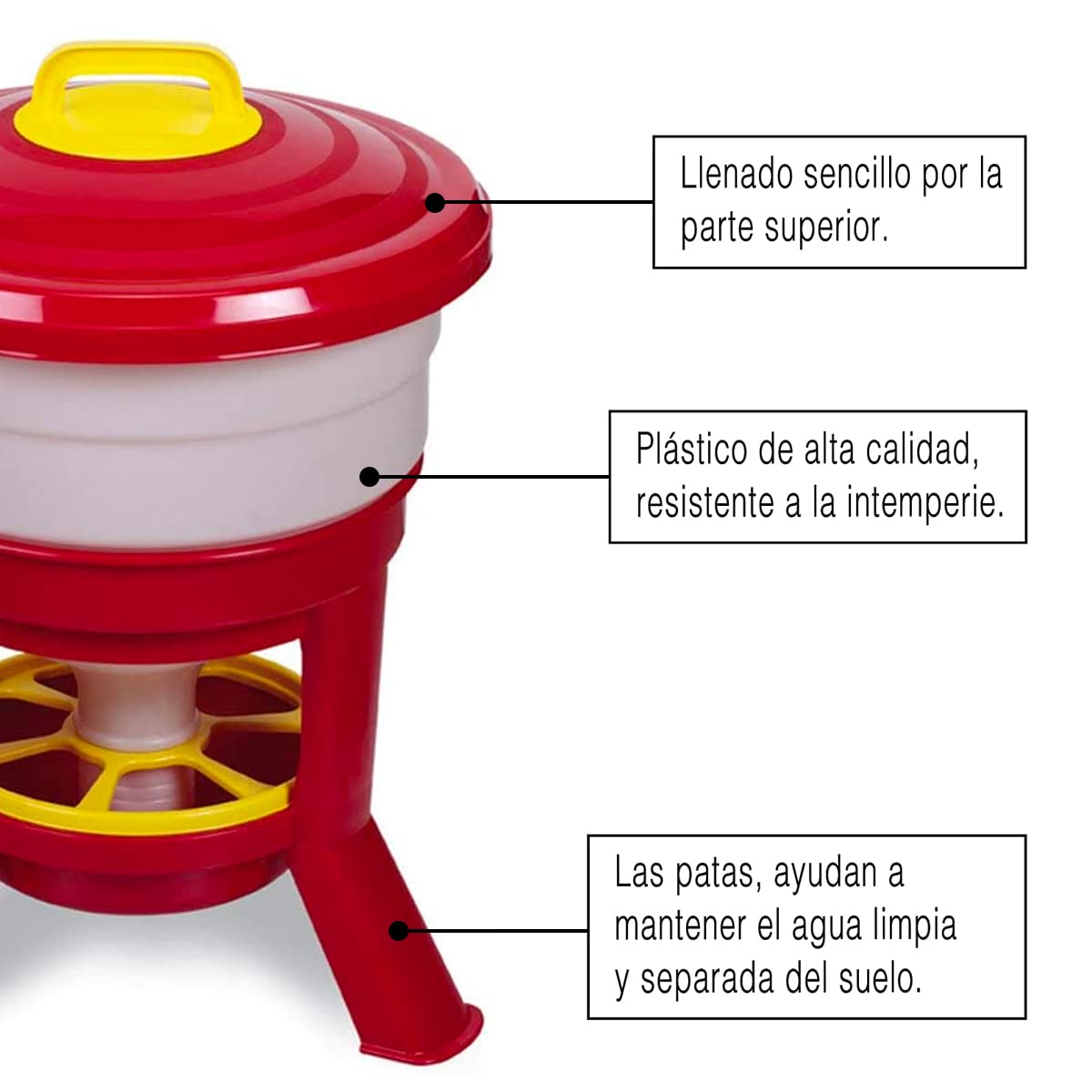 Tolva Gallinas Silo Premium 30 L - Comedero Con Patas Para Gallinas - Tolva De Gran Capacidad Para Aves De Corral Fabric_2
