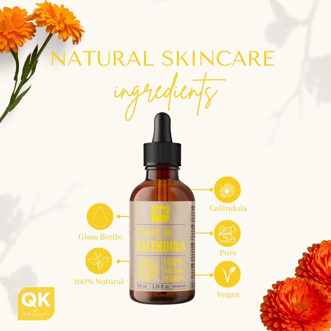 QKnatur - Aceite De Caléndula 100% Puro Orgánico - 100ml - Pieles Sensibles Y Secas. Calmante Y Cicatrizante_4