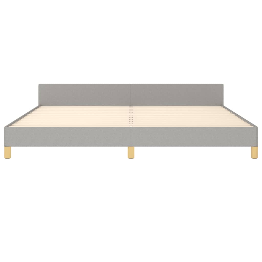 Estructura De Cama Con Cabecero De Tela Gris Claro 200x200 Cm / Vetonek_3