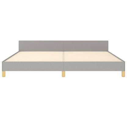 Estructura De Cama Con Cabecero De Tela Gris Claro 200x200 Cm / Vetonek_3