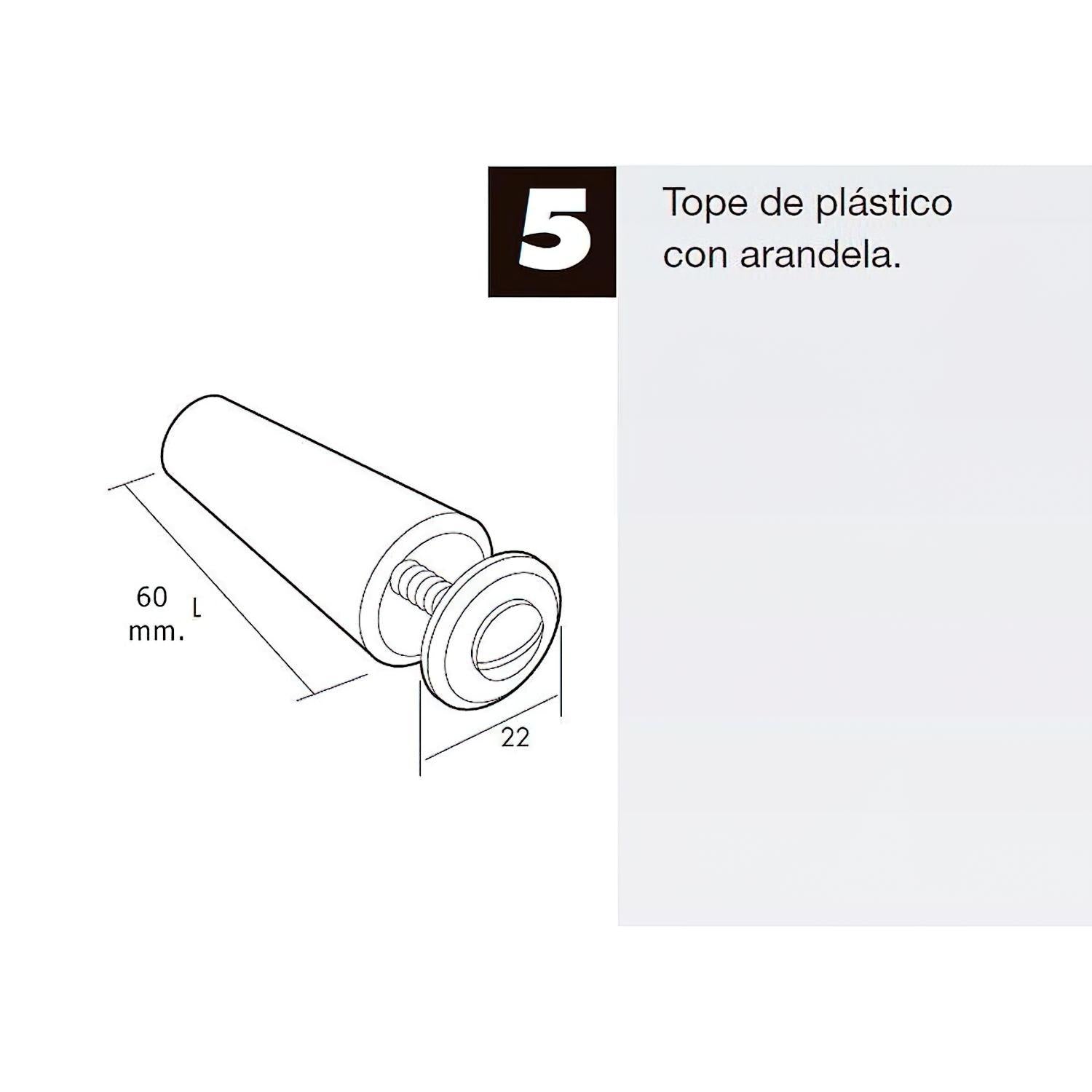 Tope Persiana Con Tornillo 60 Mm. Marron_3