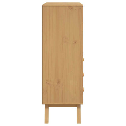 Aparador Olden Madera Maciza De Pino Marrón Y Gris 85x43x125 Cm / Vetonek_5