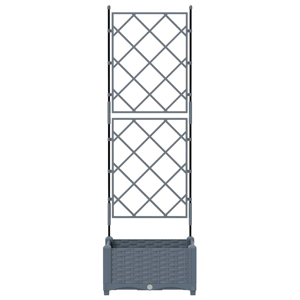 Vidaxl Maceta De Jardín Con Enrejado Gris Claro 40 X 40 X 125.5 Cm Pp_4