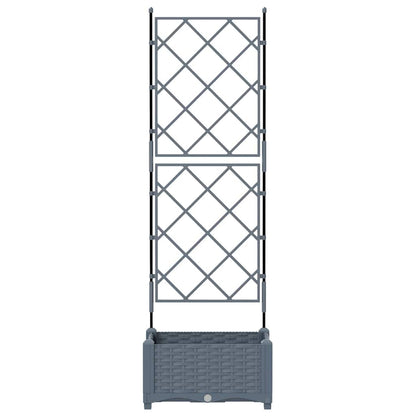 Vidaxl Maceta De Jardín Con Enrejado Gris Claro 40 X 40 X 125.5 Cm Pp_4