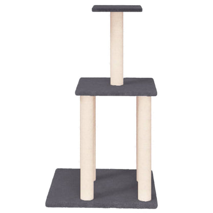 Rascador Para Gatos Con Postes De Sisal Gris Oscuro 85,5 Cm_2