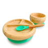 Louça De Bambu Natural Para Bebé Com Ventosa Antiderrapante · Conjunto 3 Peças Althea Living Verde Ã¡gua-marinha