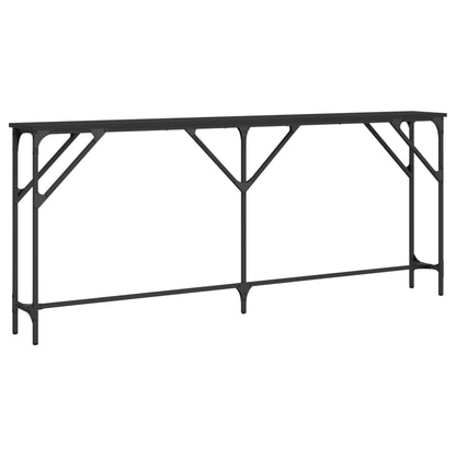 Mesa Consola Madera De Ingeniería Negro 180x23x75 Cm_4