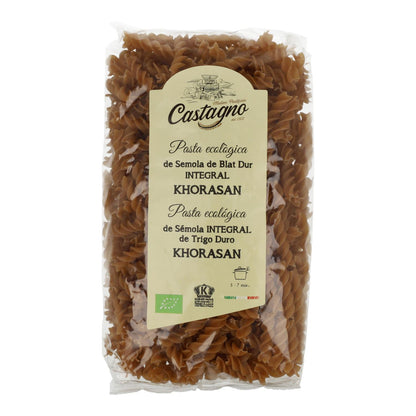 Massa espiral de sêmola de trigo integral biológica Khorasan Castagno 500 g