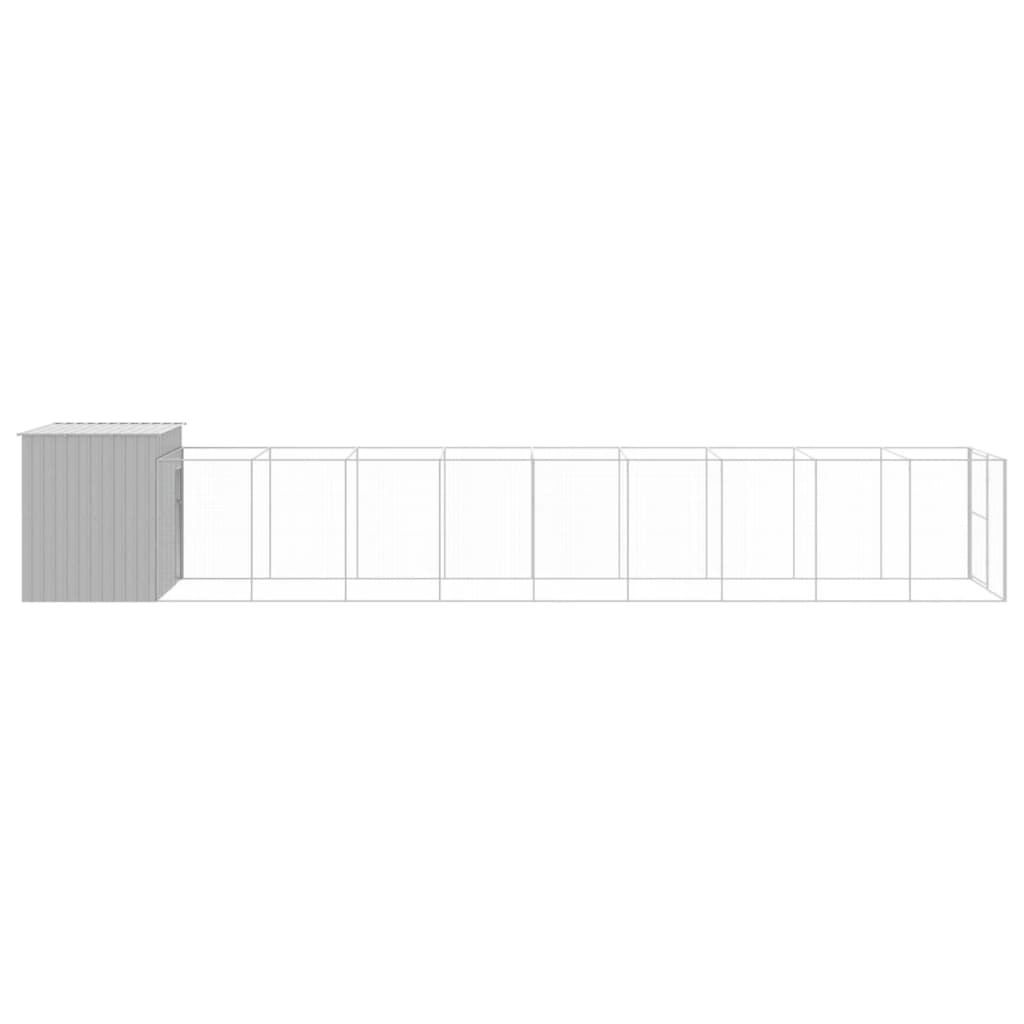 Caseta Perro Corral Acero Galvanizado Gris Claro 214x1069x181cm_3