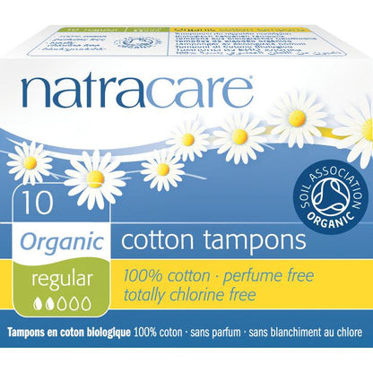 Tampão normal sem aplicador bio Natracare 10 unidades