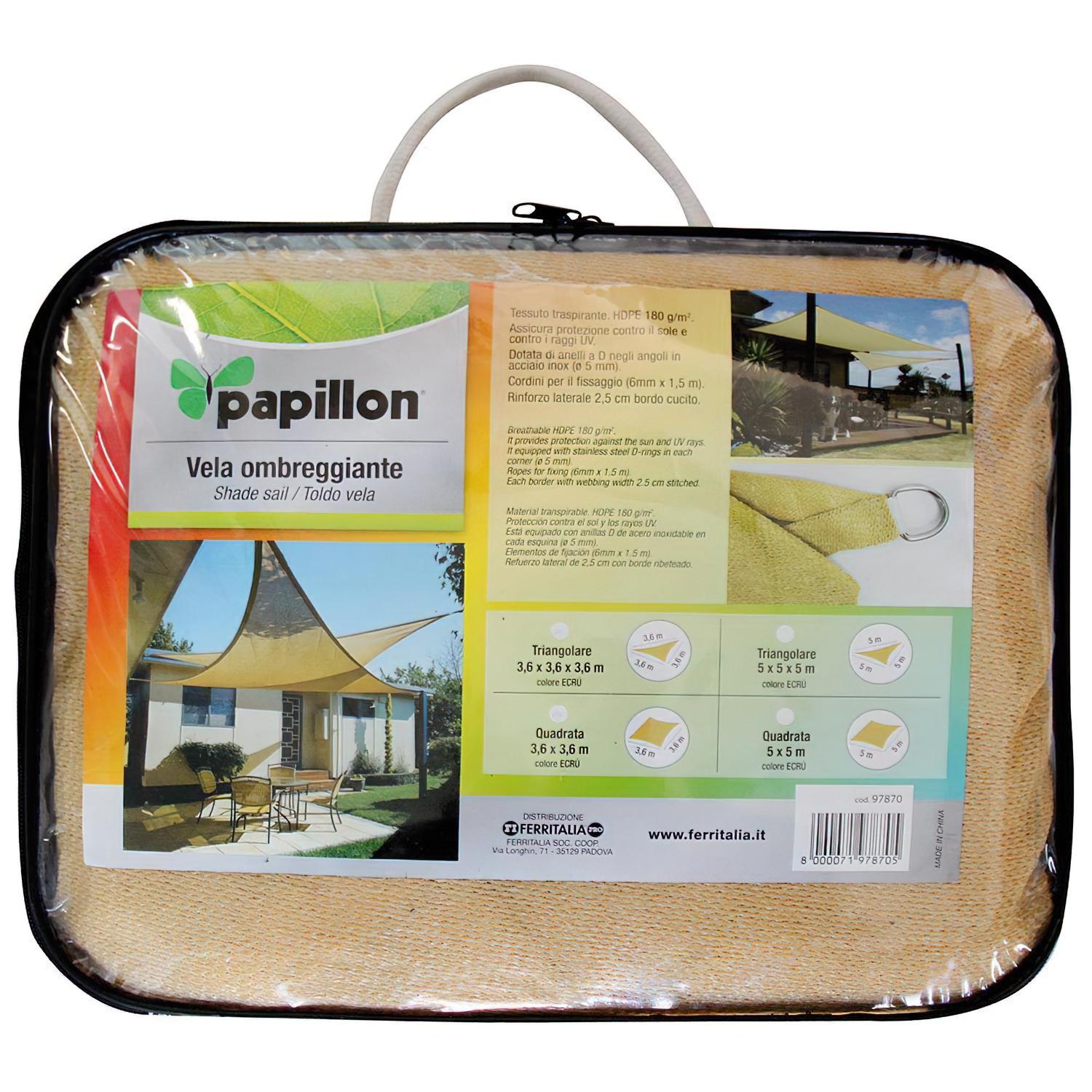 Toldo Vela Sombra Jardin Triangular 3,6x3,6x3,6 Metros Beige_1