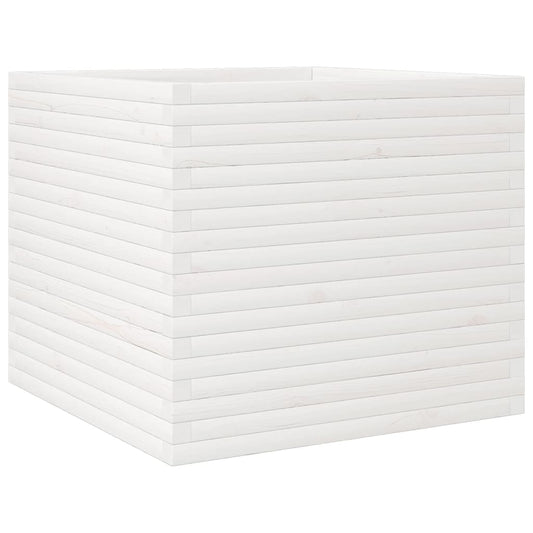 Jardinera Madera Maciza De Pino Blanco 80x80x68,5 Cm_0
