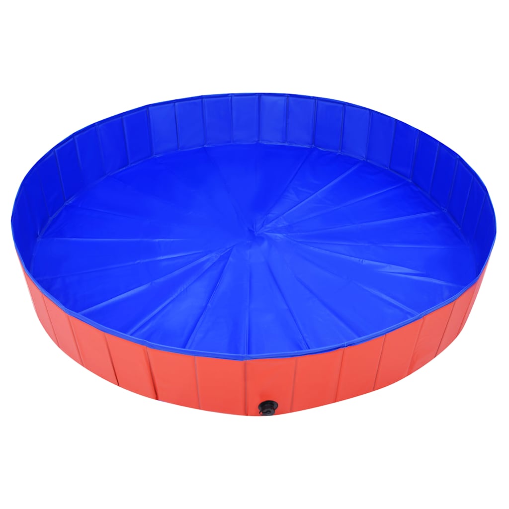 Piscina Para Perros Plegable Pvc Rojo 200x30 Cm_3
