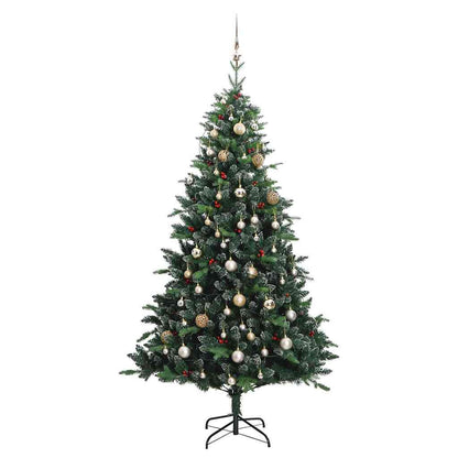 Vidaxl Árbol Navidad Artificial Con Bisagras 150 Led Y Bolas 120 Cm_3