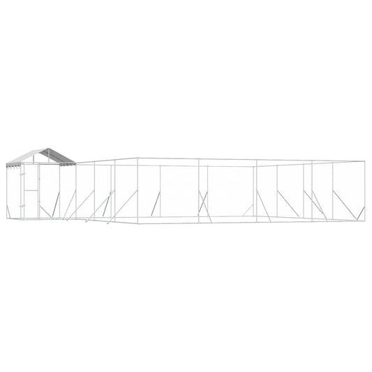 Perrera De Exterior Con Techo Acero Galvanizado Plata 10x8x2,5m_0