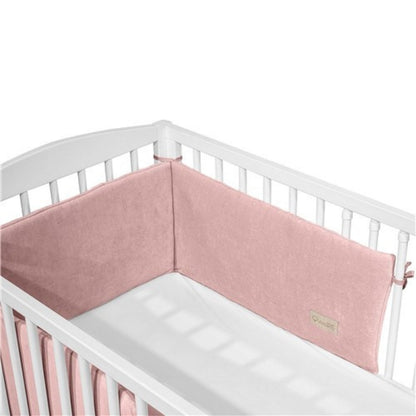 Chichonera Para Cuna 180x30 Velour Algodón Rosa_1