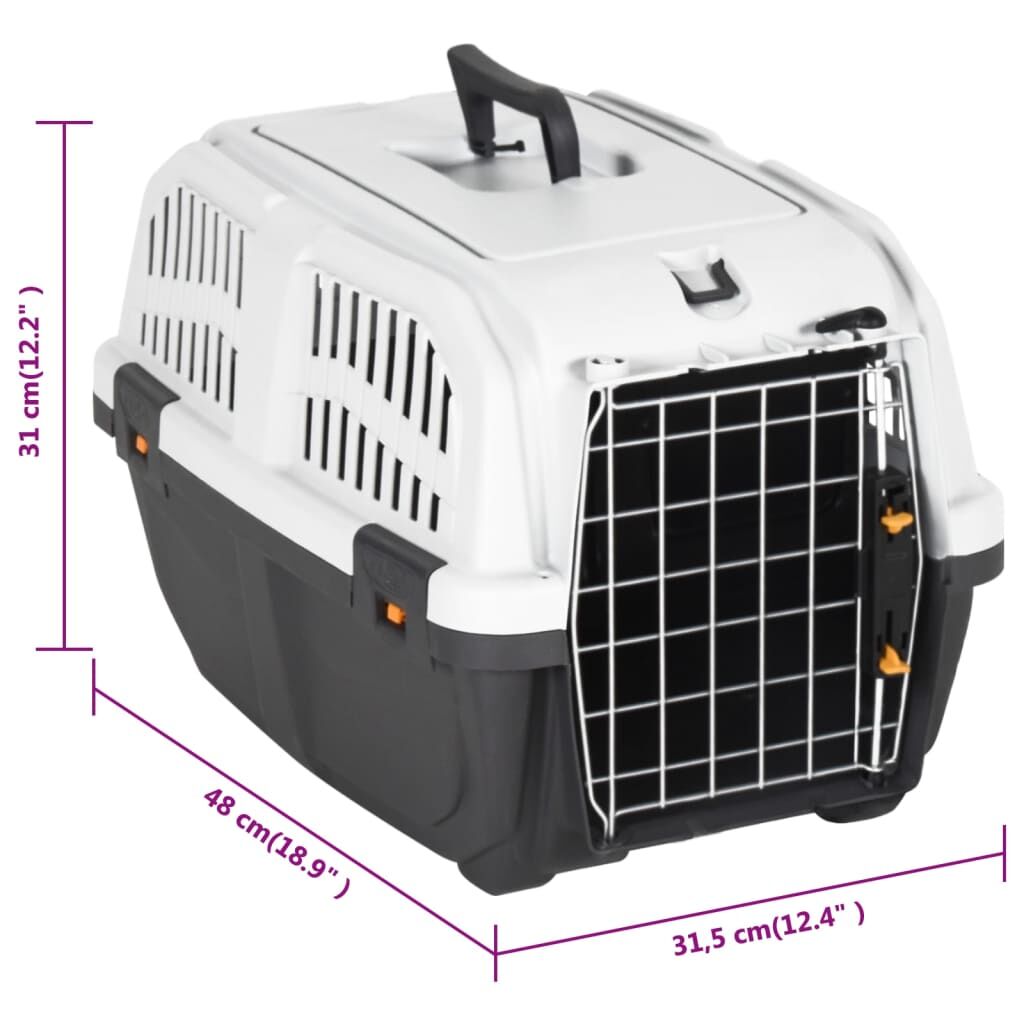 Vidaxl Transportín De Mascota Puerta Metal Polipropileno 48x31,5x31 Cm_2