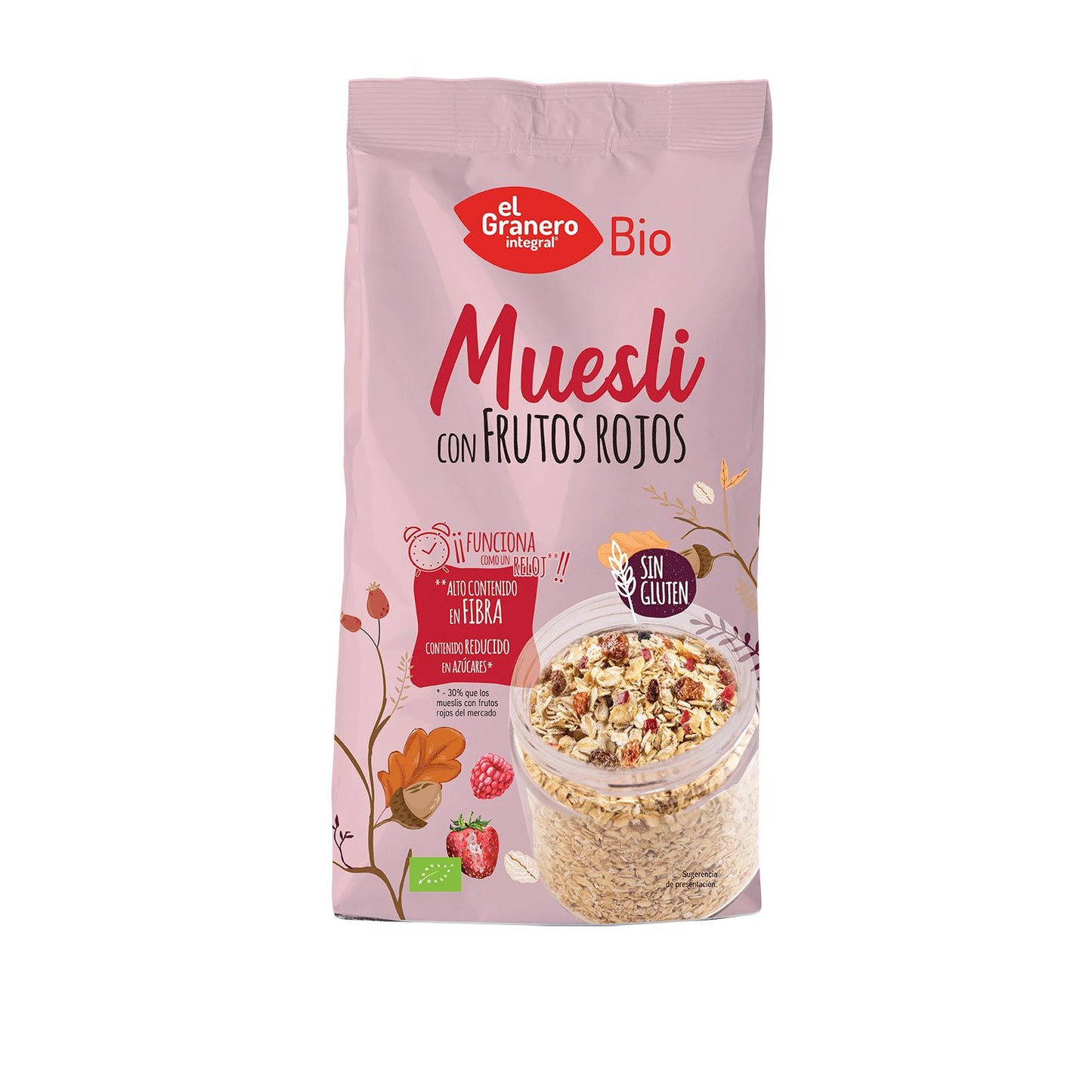 Muesli de Frutos Vermelhos Biológico Sem Glúten da El Granero 375g