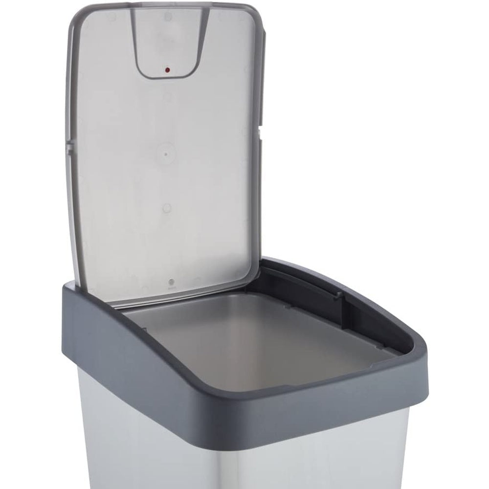 Cubo De La Basura Premium Con Tapa Abatible, Tacto Suave, 45 L, Magne, Plateado_4