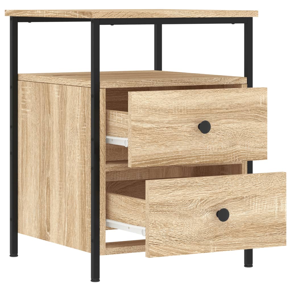 Mesita De Noche Madera De Ingeniería Roble Sonoma 44x45x60 Cm_4