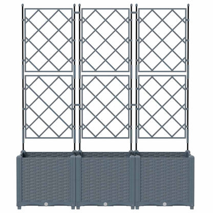 Vidaxl Maceta De Jardín Con Enrejado 3 Pcs Gris Claro_4