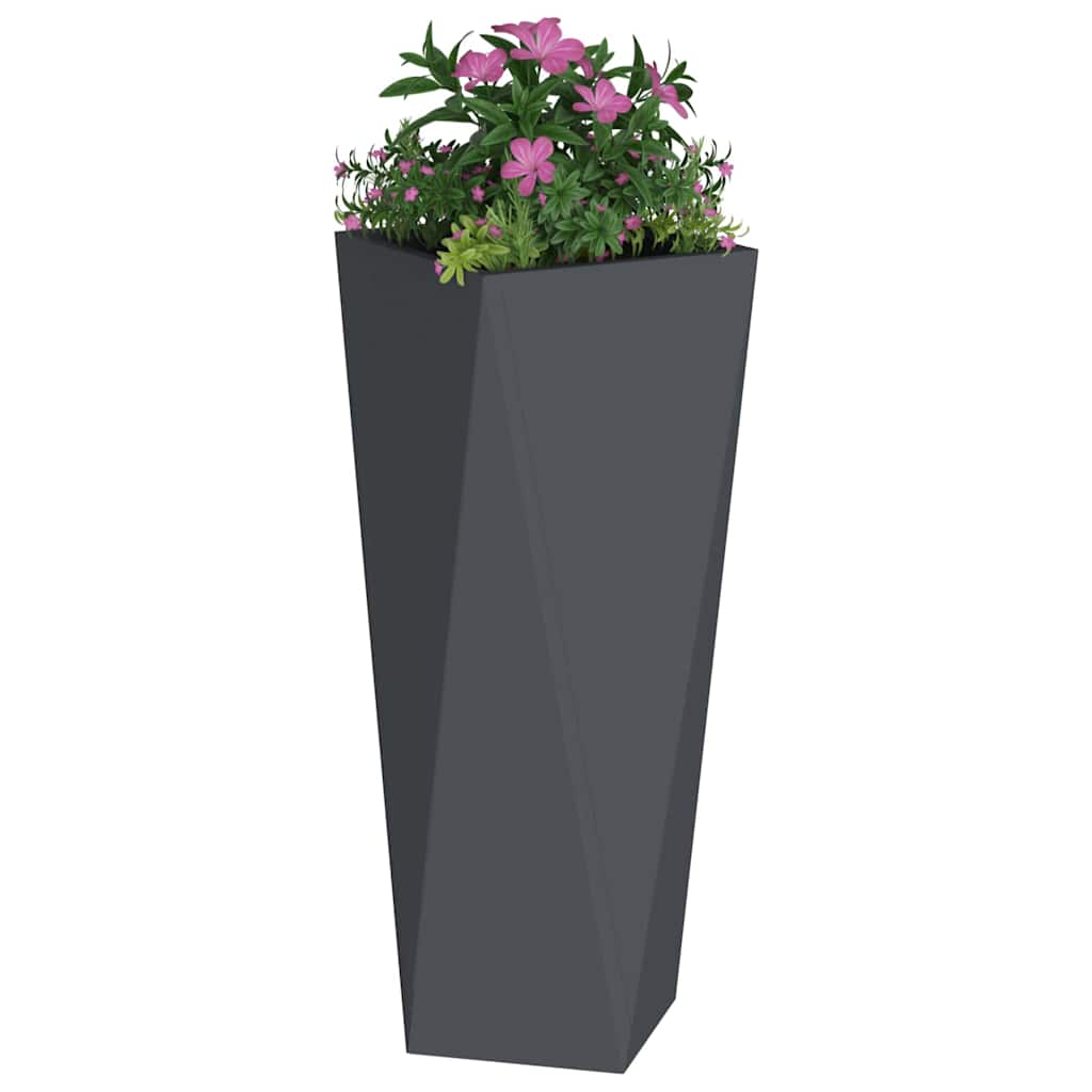 Jardinera 2 Uds. Antracita 30 X 30 X 75 Cm Acero_2