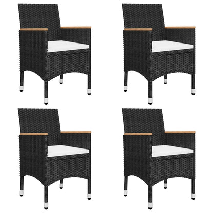 Vidaxl Juego De Comedor De Jardín De 7 Piezas Negro_5
