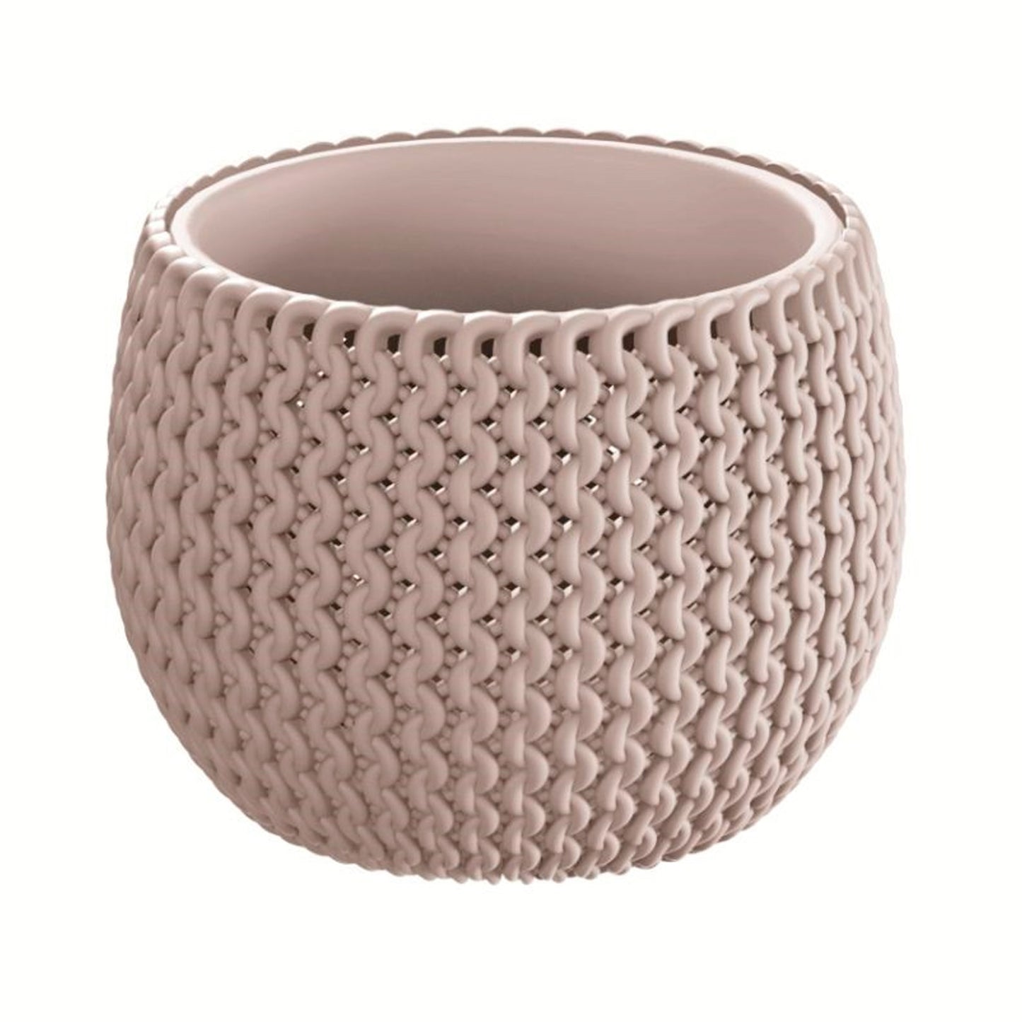 Maceta Redonda Con Deposito Splofy Bowl De Plastico En Color Mocca 47,8 (largo) X 47,8 (ancho) X 30 (altura) Cm_1