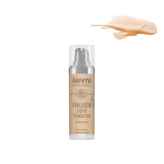 Maquilhagem fluida de hialuronato - 01 Natural Ivory, Lavera 30 ml