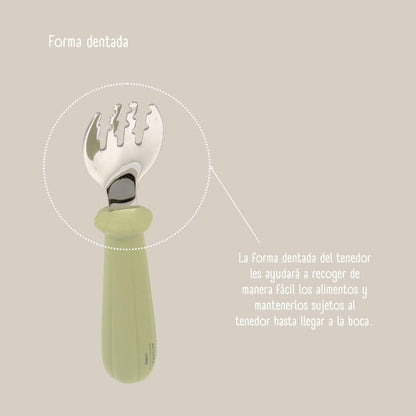 Juego De Tenedor Y Cuchara - Verde Oliva._2