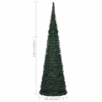 Vidaxl Árbol De Navidad Emergente Preiluminado Con Luces Verde 150 Cm_2