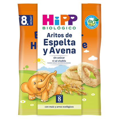 Pack de 3 Snacks de Aveia e Espelta Biológica para Bebé +8 meses HiPP 30 g