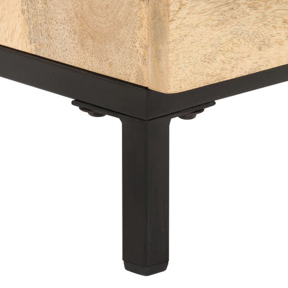 Mesita De Noche De Madera Maciza De Mango 40x30x51 Cm_4