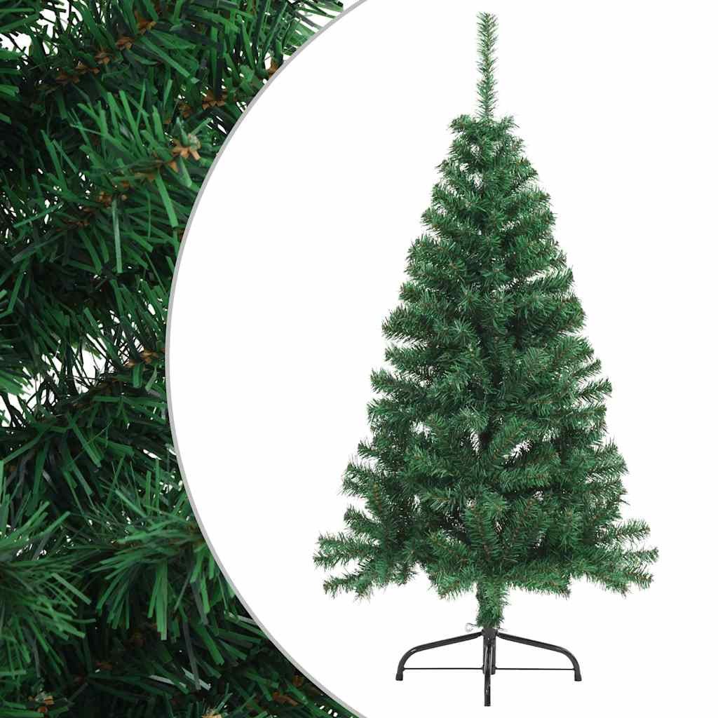 Vidaxl Medio Árbol De Navidad Artificial Con Soporte Pvc Verde 150 Cm_0