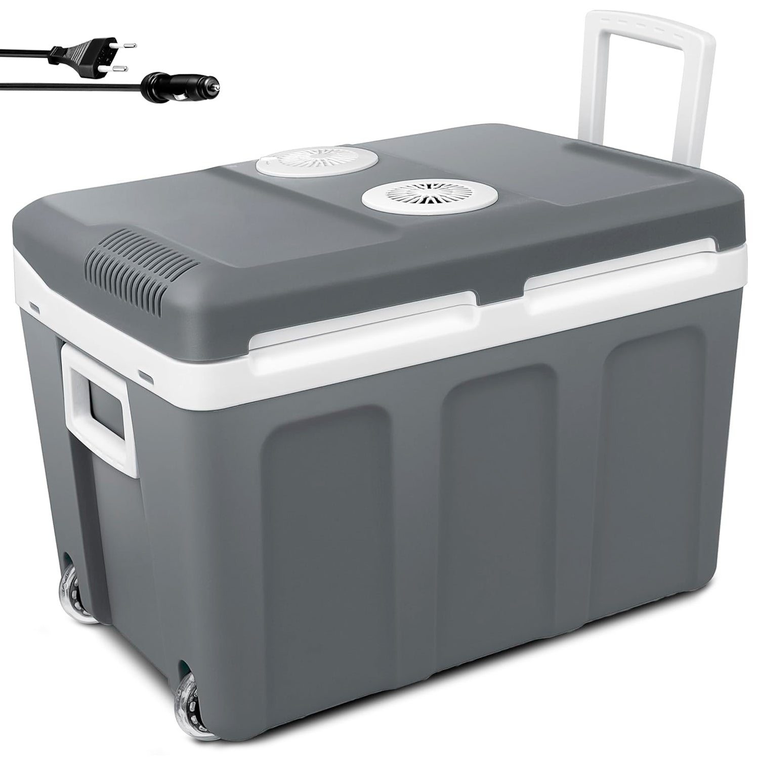 Nevera Portátil Eléctrica De Viaje, Coche, Camping, 40 L, Conexión 12v Y 220v, Enfría Y Calienta, Briebe, Cf1155, Gris_0
