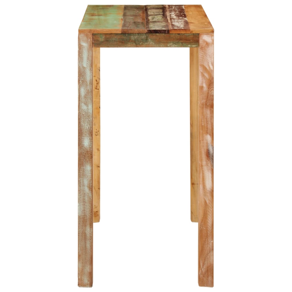 Mesa Alta De Bar Madera Maciza Reciclada 112x55x108 Cm_1