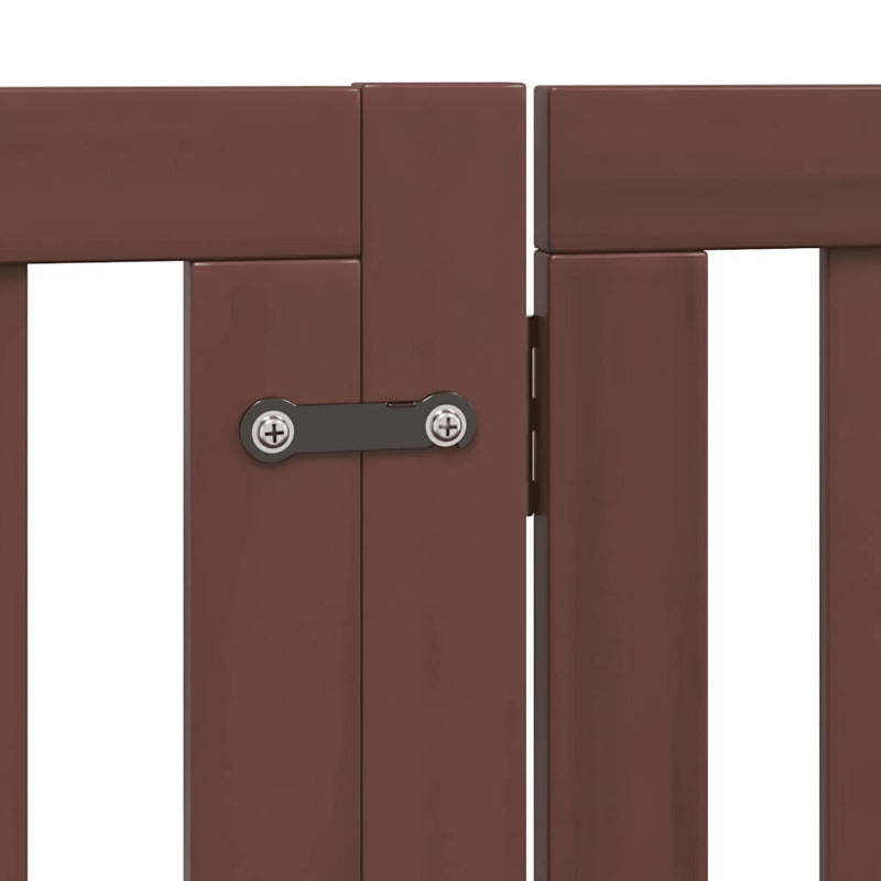 Vidaxl Puerta De Perros Plegable 8 Paneles Madera Álamo Marrón 640 Cm_5
