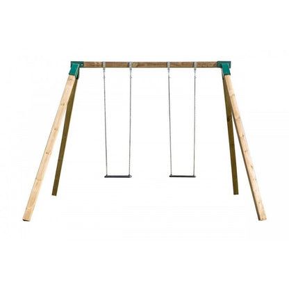 Columpio Doble De Madera Cuadrada Masgames Karai Deluxe Adultos (caucho Y Cadenas)._0