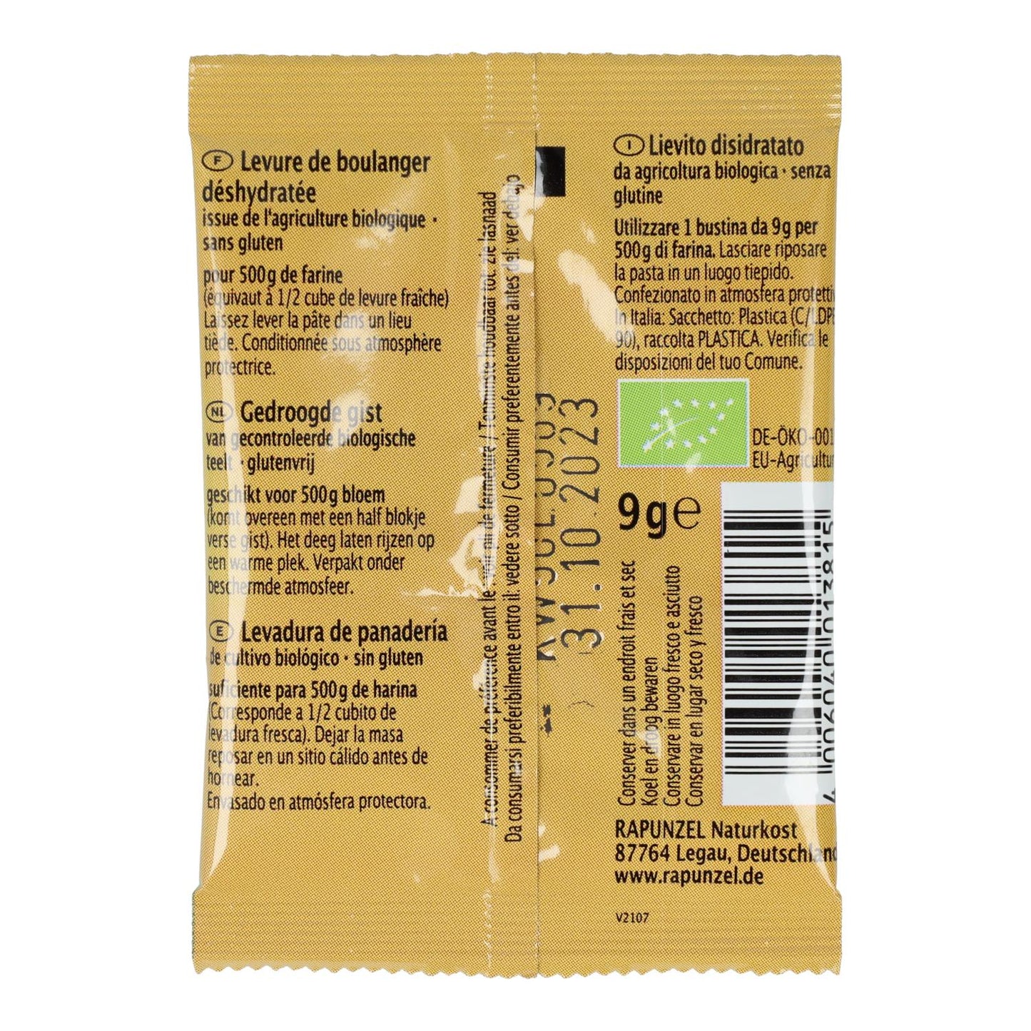 Fermento seco Rapunzel 9 g